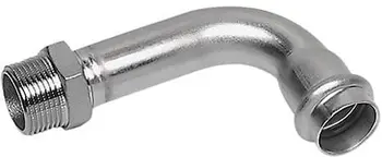 Bërcë këndore SANHA NiroSan 90°, 18x1/2", filetë mashkull, çelik inox