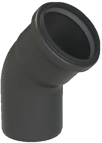 Bërryl 45° për tub Almeva STARR DN60, UV i stabilizuar, i zi