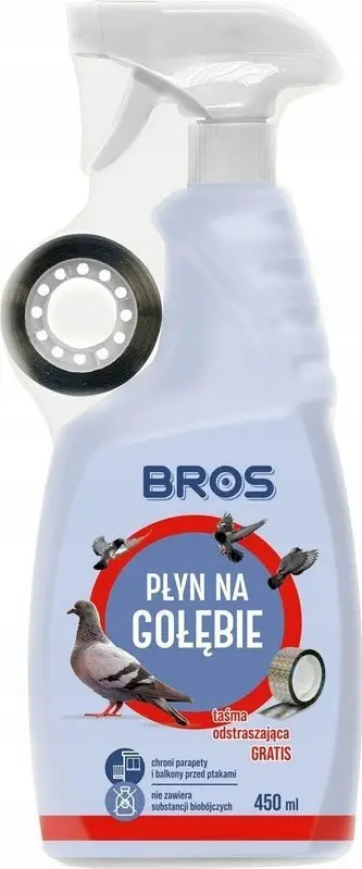 Solucion kundër pëllumbave Bros Pigeon Repellent Liquid, 450ml, me spruc, transparent