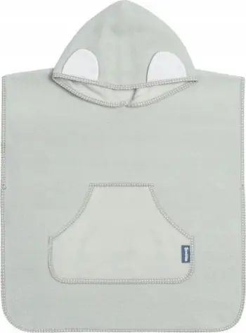 Ponço banje për bebe Sensillo Bath Poncho, pambuk frotir, 55x60cm, gri