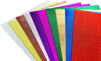 Karton i valëzuar metalik Penword A4, set 10 fletë, shumëngjyrësh