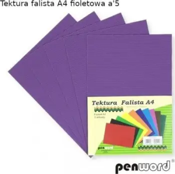 Karton i valëzuar Penword A4, set 5 copë, vjollcë