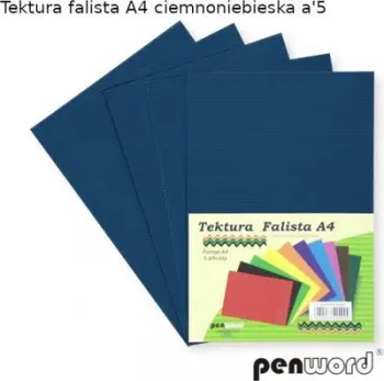 Karton i valëzuar Penword A4, 5 copë, blu e errët