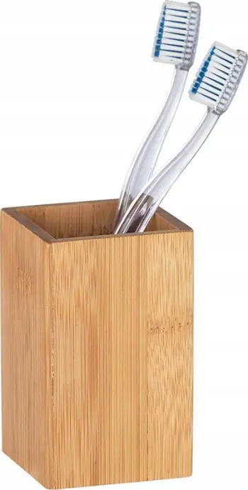 Mbajtëse furçash dhëmbësh Wenko Padua, bambu, 11 x 7 cm, kafe e çelur