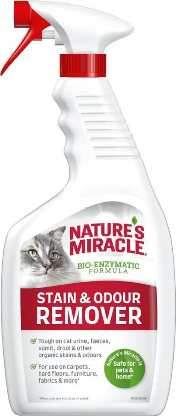 Solucion pastrues Nature's Miracle Stain Remover for Cat Messes, bio-enzimatik, 709ml