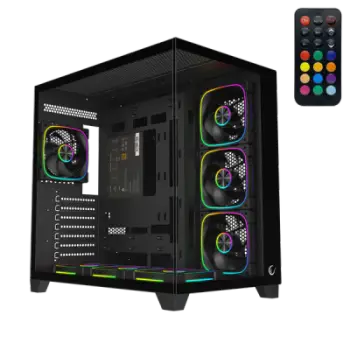 Kasa Gaming ATX/M‑ATX me 7×120 mm ARGB Fan dhe 750 W 80 Plus Bronze – Rampage Sealite – E Zezë