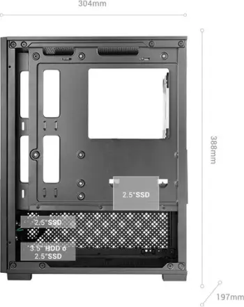 Kasa gaming Mars Gaming MC-SE2, MicroATX, xham i kalitur, ventilator 120mm FRGB, e zezë