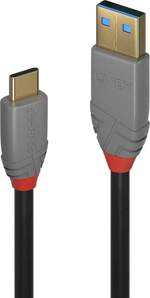 Kabllo USB Lindy Anthra Line, USB 3.2 Type A në Type C, 2m, 10Gbps - 1