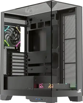 Kutia PC XYZ X-CS-TRIFECTA-B, ATX mATX Mini-ITX, xham i temperuar, e zezë