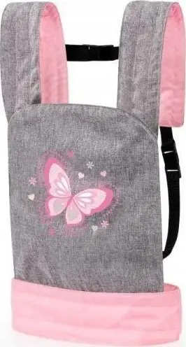Mbajtëse kukulle Bayer Design EasyCarry 62233AA, përpara dhe shpinë, 46 cm, gri roze me flutura