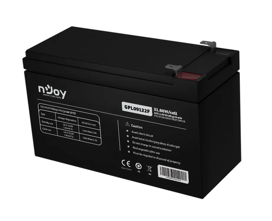 Bateri UPS nJoy GPL09122F, 12V, 9Ah, terminale F2 - 2