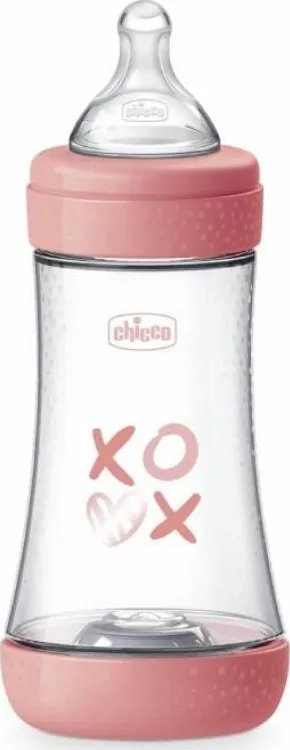 Biberon Chicco Perfect 5, 240ml, rrjedhje mesatare, rozë - 1