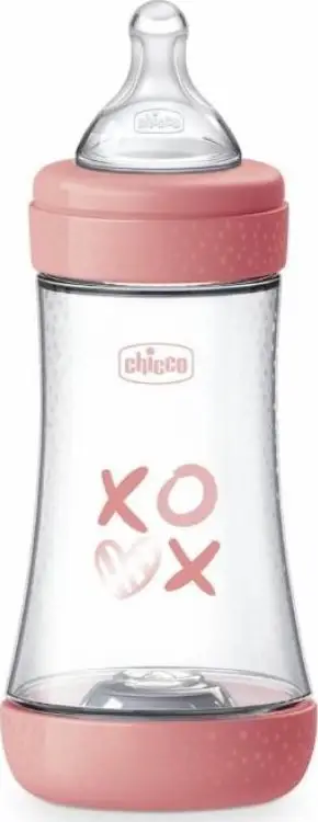 Biberon Chicco Perfect 5, 240ml, rrjedhje mesatare, rozë