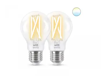 Llambë inteligjente WiZ Filament A60 E27, 60W, set 2 copë, transparente