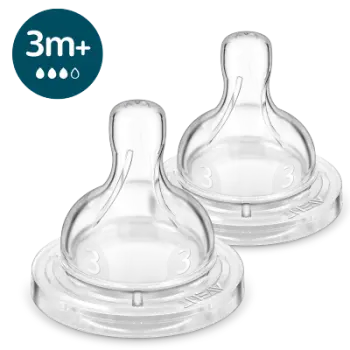 Biberona Airflex Teat T3, 3m+, 2 copë