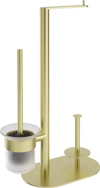 Mbajtëse letre higjienike me furçë WC Deante, xham, gold i fërkuar