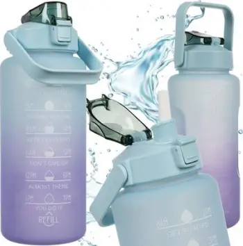 Bidon uji Trizand 24496, 2L, matës mililitra, vjollcë blu mat