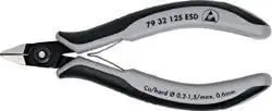 Prerëse diagonale precize Knipex 79 32 125 ESD, për elektronikë, kokë e hollë, e zezë