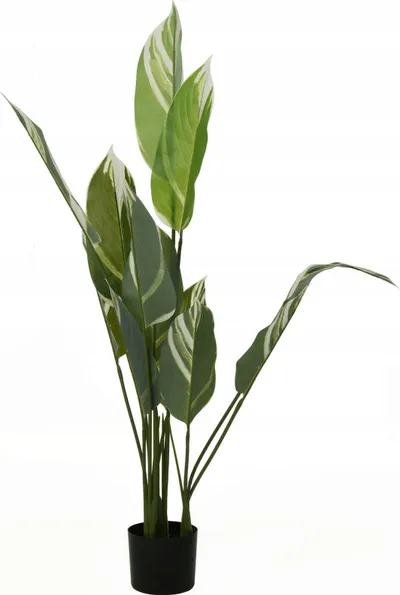 Bimë artificiale dekorative, 118 cm, gjethe të mëdha, jeshile - 1