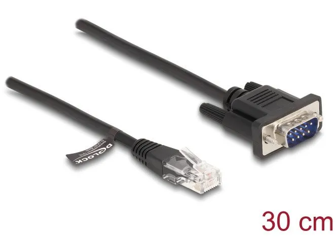 Kabllo interfejsi Delock RJ45 në RS232 D Sub 9, 30cm, e zezë - 1