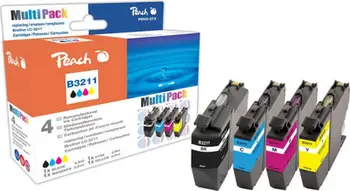 Kasetë boje Peach PI500-273, set 4 copë, kompatibël, e zezë dhe me ngjyra