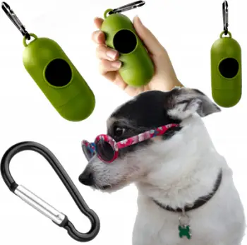 Mbajtëse për qese të jashtëqitjes së qenit Round Dog 6, rrumbullakët, jeshile