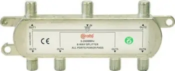 Splitter antene Triax 1 në 6, 5 2400 MHz, alumini, gri