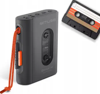 Kasetofon portativ Muse M-132 WM, Bluetooth, me kufje, gri me portokalli