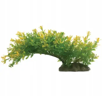 Bimë artificiale për akuarium Aqua Natura, plastike, 23 cm, e gjelbër me maja të verdha