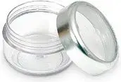 Kavanoz kozmetik Top Choice, 5ml, plastik, transparent me kapak argjendtë