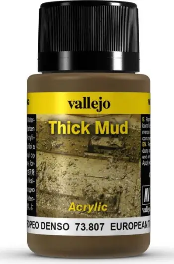 Efekt weathering Vallejo European Thick Mud, 40ml, baltë e trashë