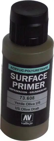 Primer akrilik Vallejo Polyurethane Val73608, 60ml, US Olive Drab, jeshile ushtarake
