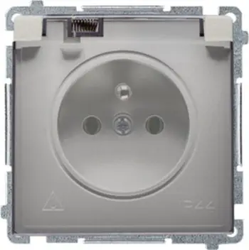 Prizë e vetme me tokë Kontakt-Simon Simon Basic BMGZ1BZ.01/29A, IP44, 16A 250V, satin