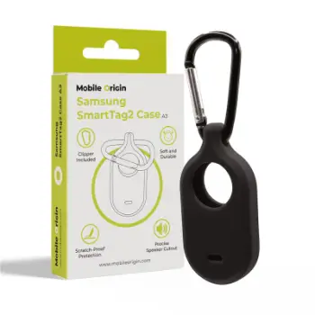 Këllëf për gjurmues Mobile Origin Samsung SmartTag2, silikon, fosforeshent, i zi