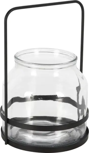 Mbajtëse qirinjsh tealight Home Styling Collection, metal, xham, e zezë