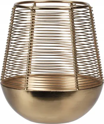 Mbajtëse qiriri Home & Styling Collection, metal, 15 x 17 cm, ngjyrë ari