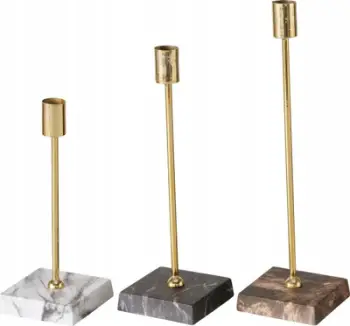 Mbajtëse qiriri Boltze Home Lagro, 32cm, metal dhe çimento, e zezë gri