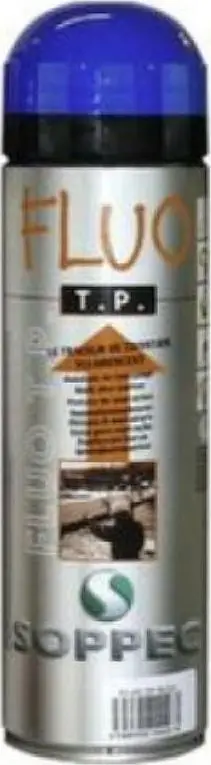 Spray marker fluorescent Soppec FLUO T.P., 500ml, për shënjime të përkohshme, blu