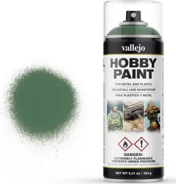 Sprej hobi Vallejo 28028 Sick Green, 400 ml, e gjelbër