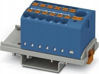 Bllok shpërndarës Phoenix Contact, 13 dalje, 4mm² 24A 690V, blu - 1
