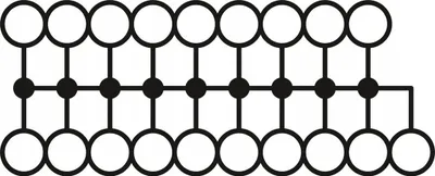 Bllok shpërndarës Phoenix Contact PTFIX, 19 dalje, 4mm², 24A, jeshil - 5