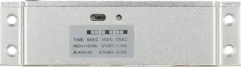 Bllok elektrik dere JS-1504N, solenoid 12VDC, forcë mbajtëse 800 kg, ngjyrë argjend