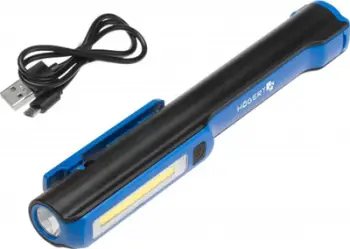 Elektrik inspektimi Högert Technik HT1E406, LED COB 3W, i rikarikueshëm USB, blu