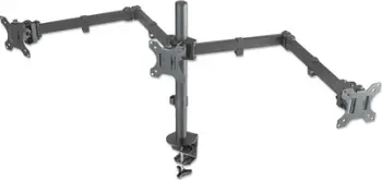 Mbajtëse tavoline për 3 monitorë Manhattan, 13-27", e zezë