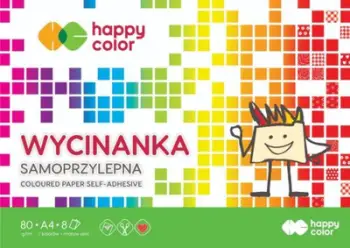 Bllok letra vetëngjitëse Happy Color Self-adhesive Cut-out, A4, 8 fletë, shumëngjyrëshe
