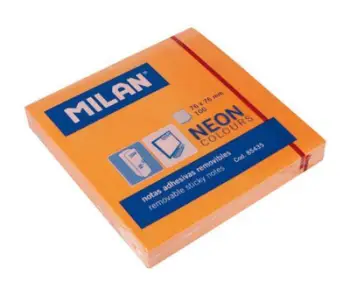 Bllok shënimesh ngjitës Pad 100 Fluo, 76 x 76 mm, portokalli neon