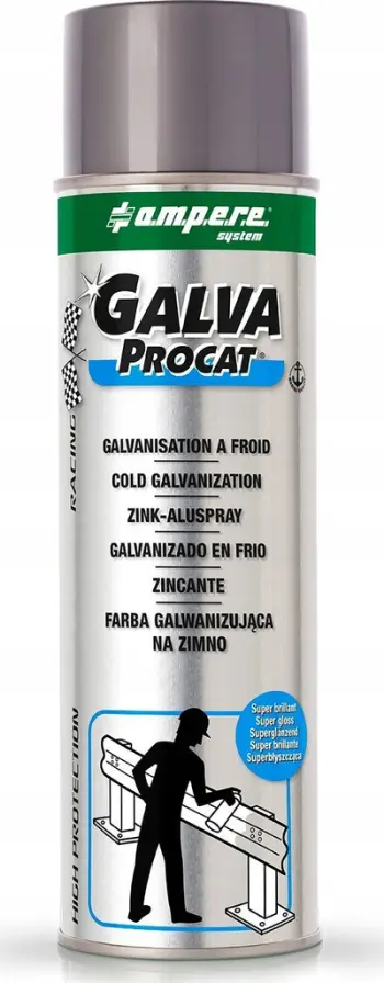 Spray zinku Ampere Galva Procat Supergloss, 500ml, 98% zink, gri metalik