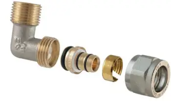 Kënd lidhës i dyfishtë TDM Brass 1475, 16mm, 1/2", bronzi