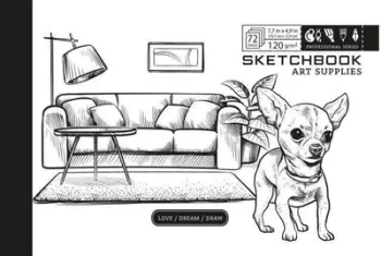 Bllok skicimi Fresh Chihuahua, 197x124mm, 72 faqe 100g, kapak karton i fortë