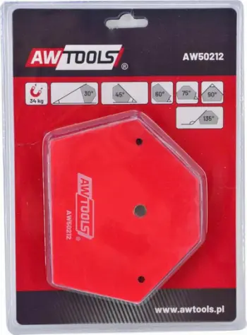 Kënd magnetik saldimi AWTools AW50212, 130x110x100 mm, 34 kg, i kuq